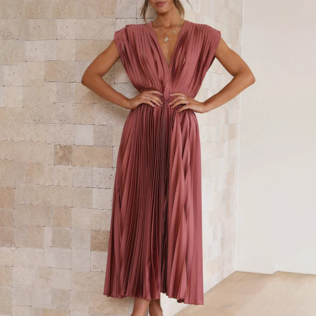 Genevieve | Timeless Pleated Midi Dress