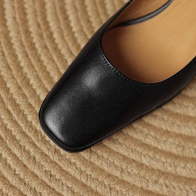 Oriel | Leather Square Pumps