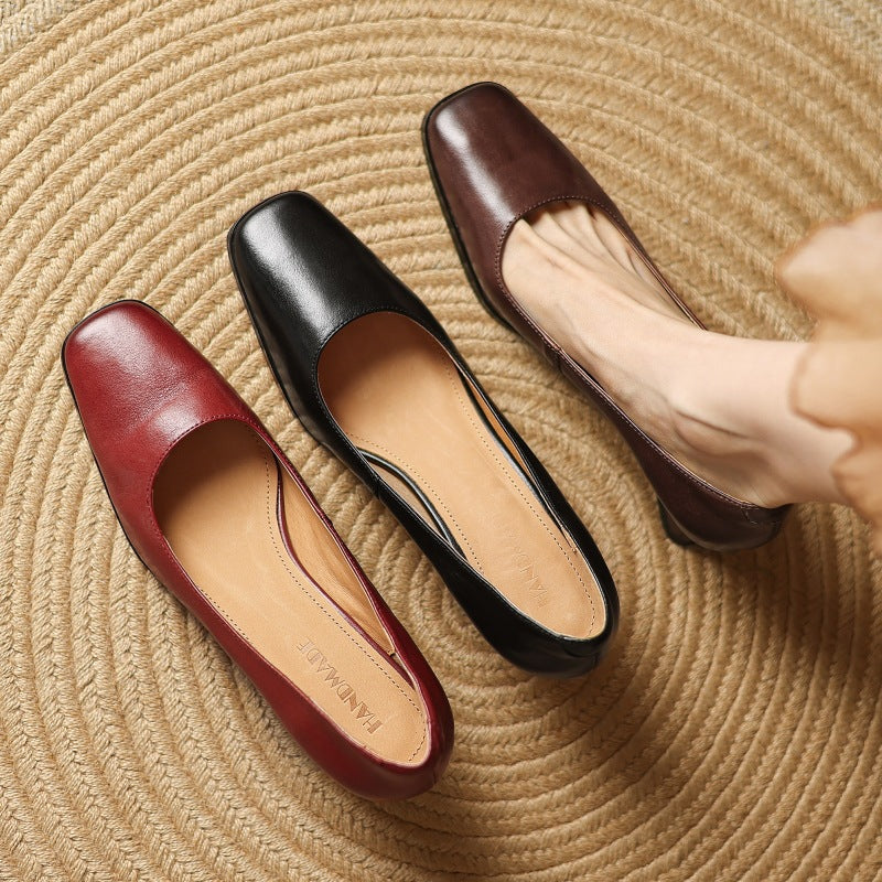 Oriel | Leather Square Pumps