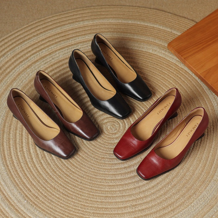 Oriel | Leather Square Pumps