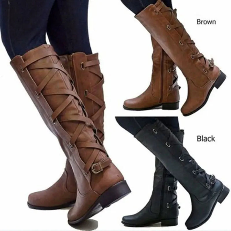 Roxanne - Back Buckled Riding Boots
