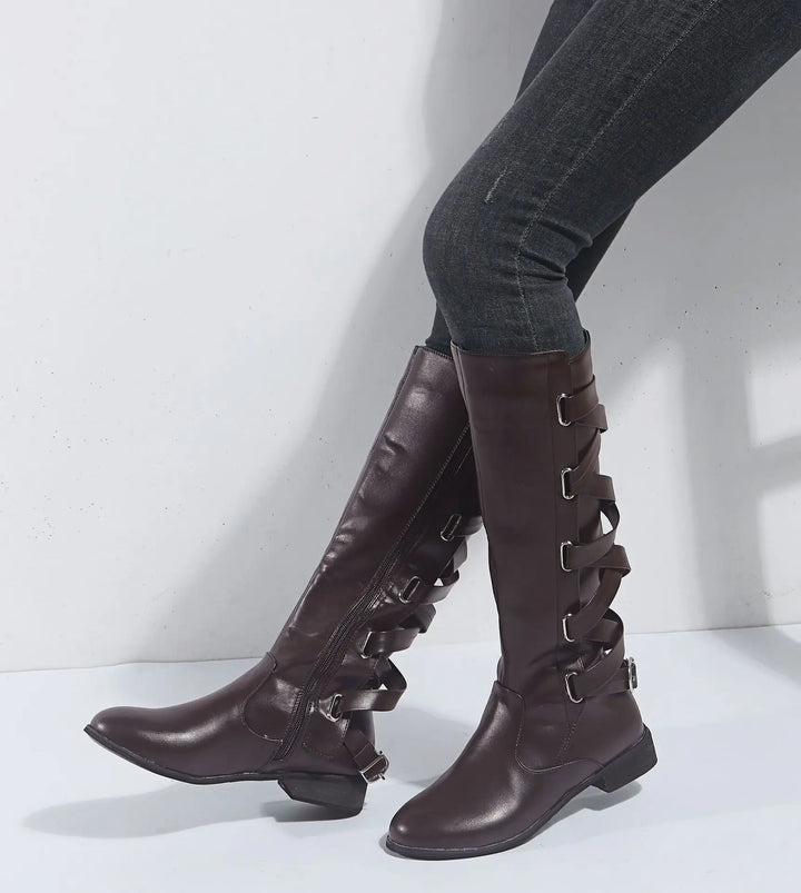 Roxanne - Back Buckled Riding Boots