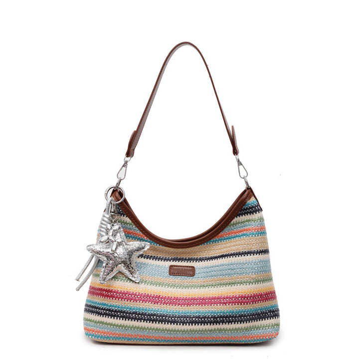 Angela | Striped Boho Shoulder Bag