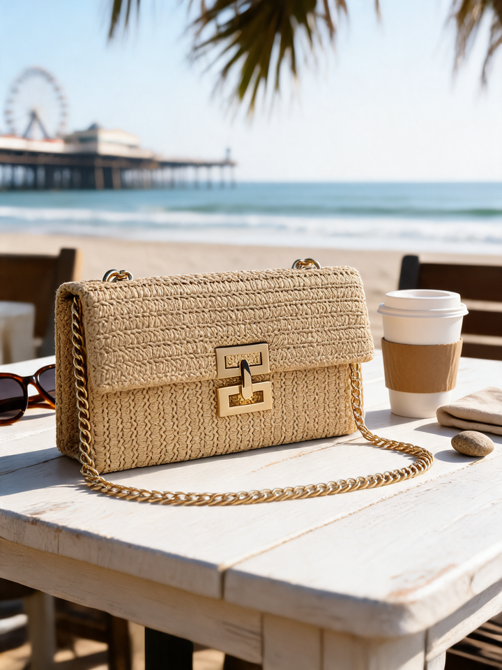 Juliette | Boho Raffia Clutch