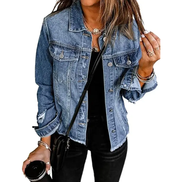 Miley | Distressed Denim Jacket