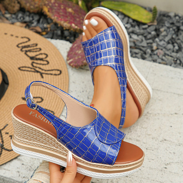 Velina | Gloss Wedge Heels