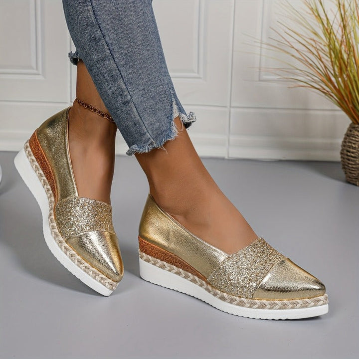 Calista | Beaded Wedge Sandals