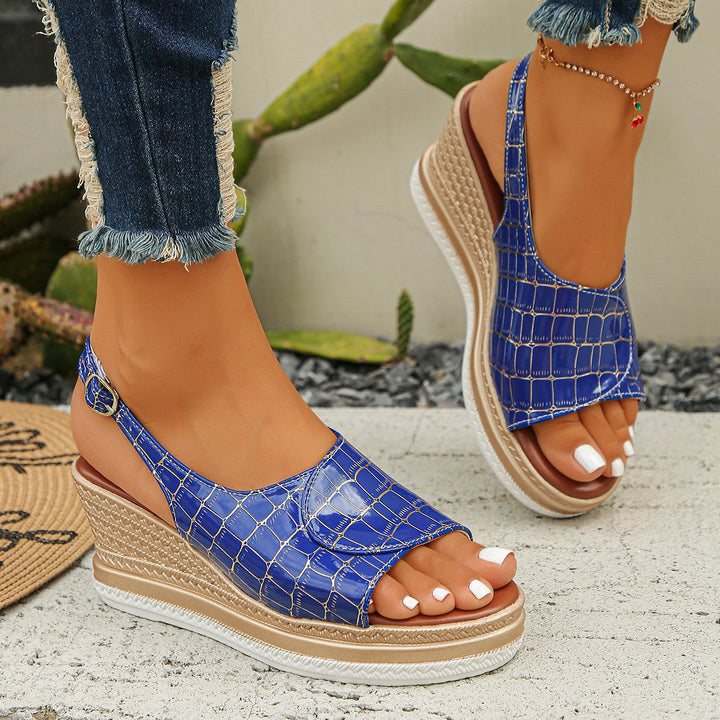 Velina | Gloss Wedge Heels