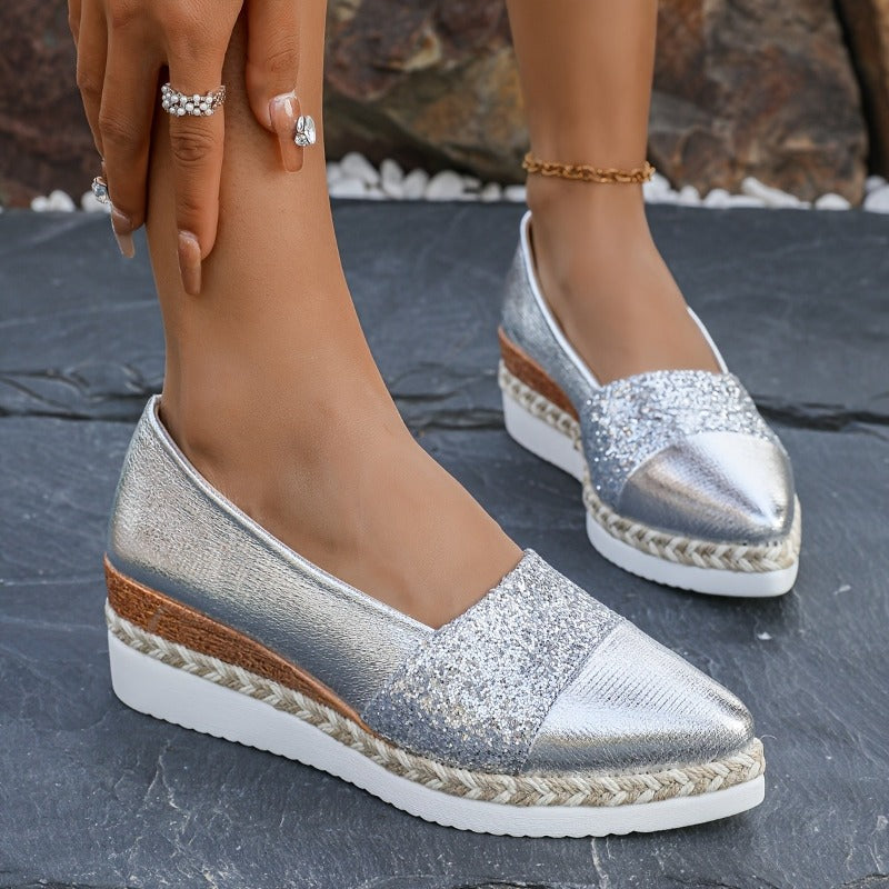 Calista | Beaded Wedge Sandals