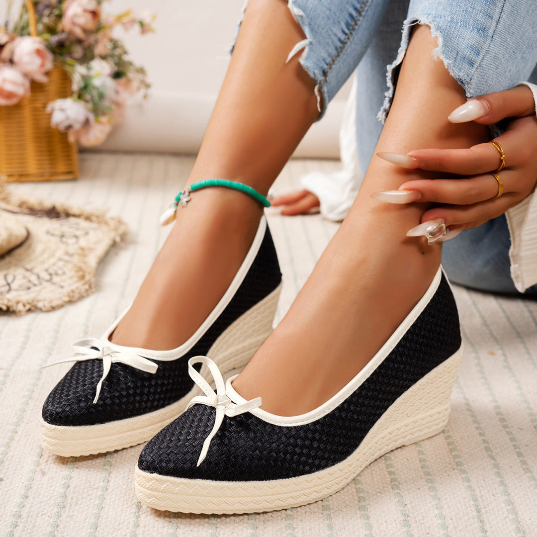 Malena | Bow Wedge Heels