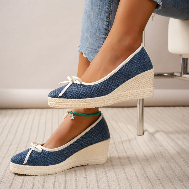 Malena | Bow Wedge Heels