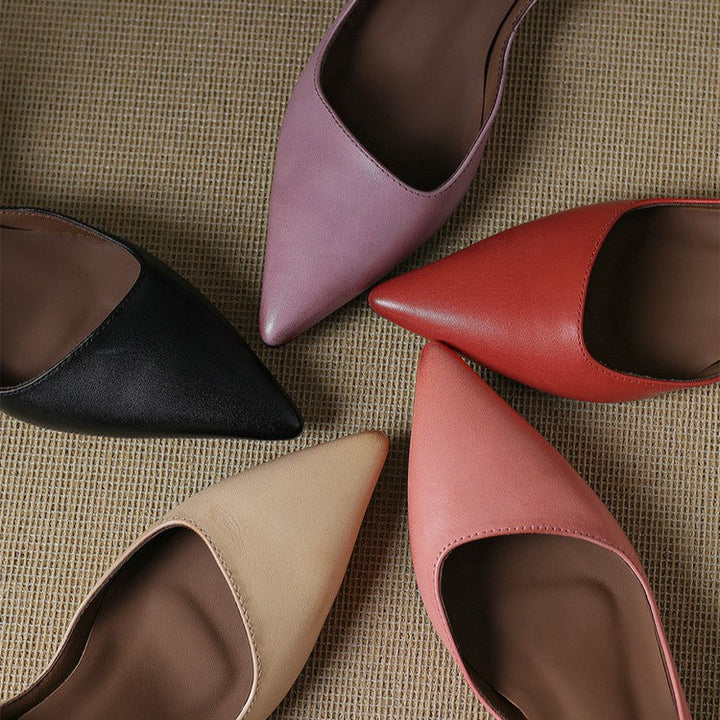 Orlisse | Leather Kitten Heel Pumps