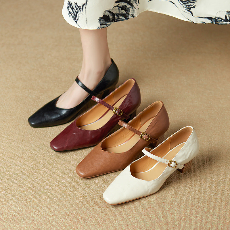 Orvane | Mary Jane Leather Pumps