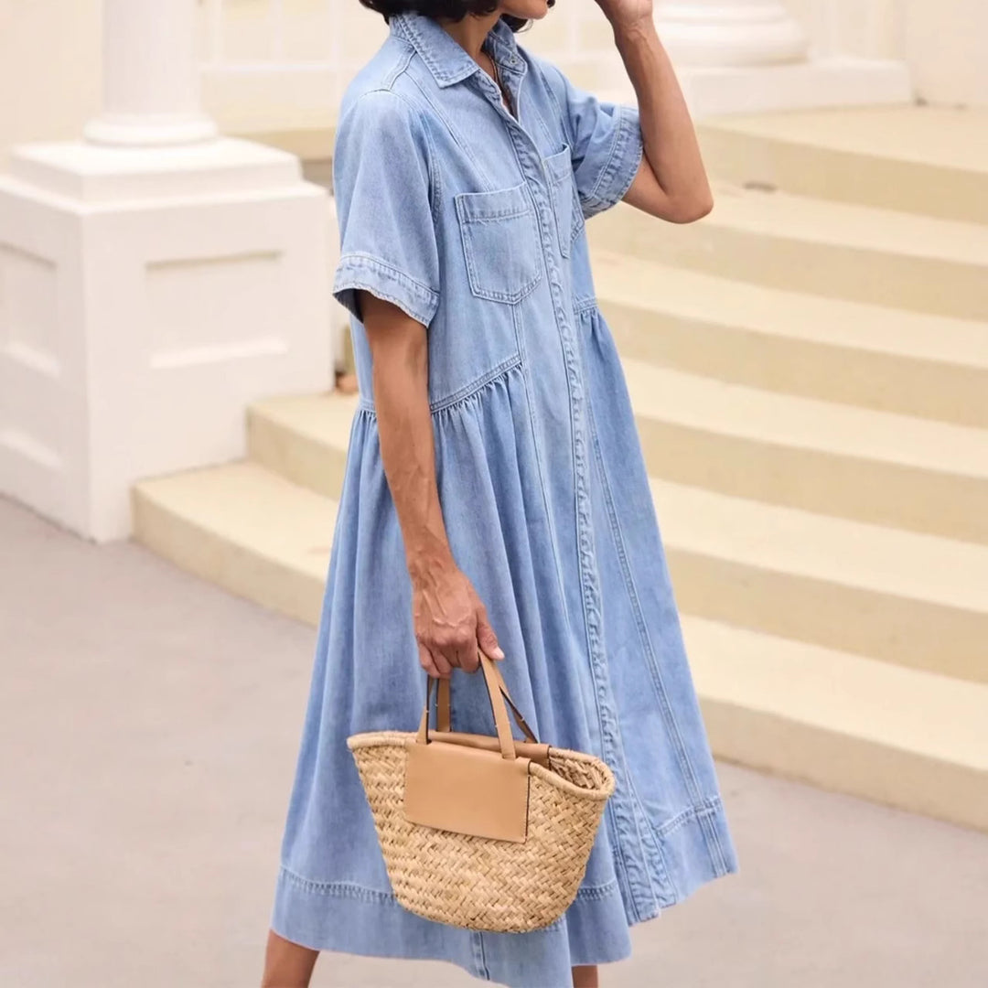 Isabelle | The Relaxed Fit Denim Midi Dress