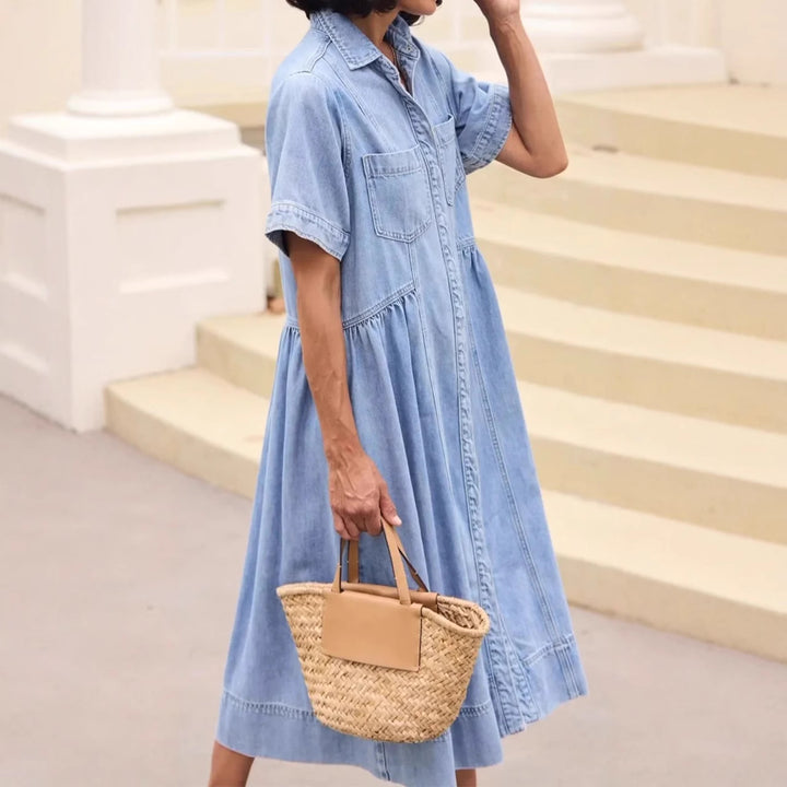 Isabelle | The Relaxed Fit Denim Midi Dress