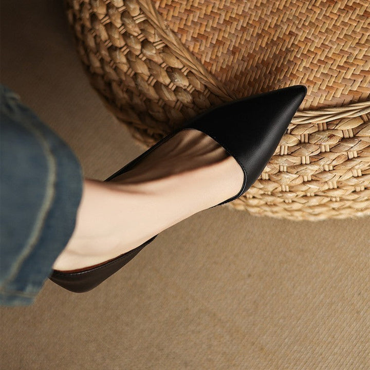 Orlisse | Leather Kitten Heel Pumps