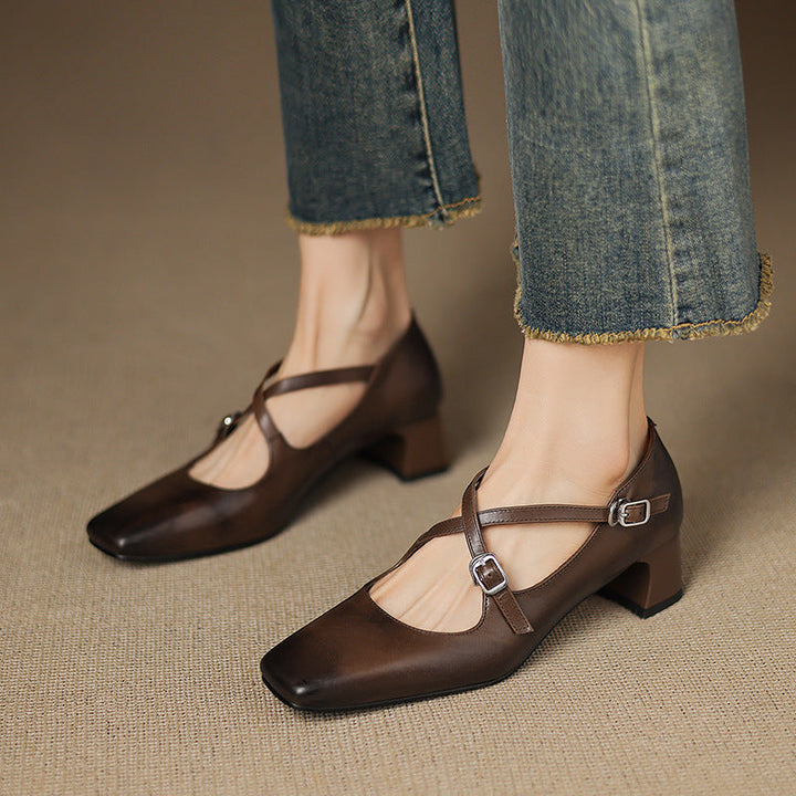 Marvane | Leather Kitten Heels