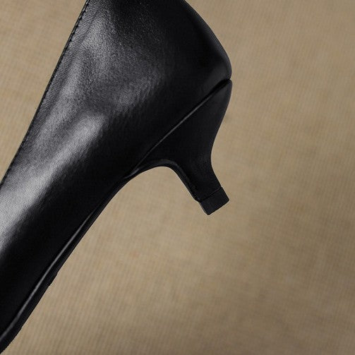 Orlisse | Leather Kitten Heel Pumps
