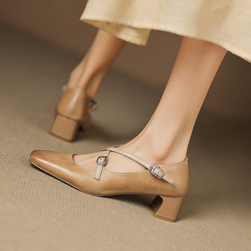 Marvane | Leather Kitten Heels
