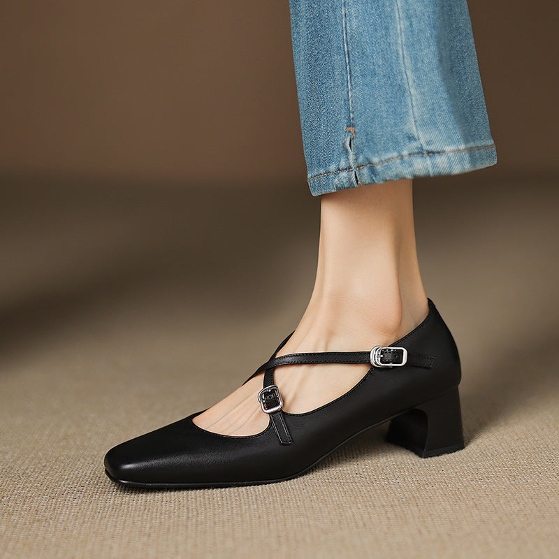Marvane | Leather Kitten Heels