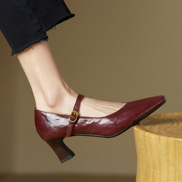 Orvane | Mary Jane Leather Pumps