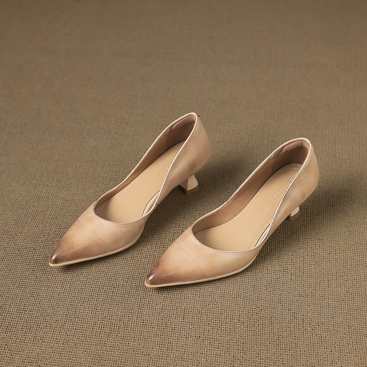 Calenne | Leather Kitten Heels