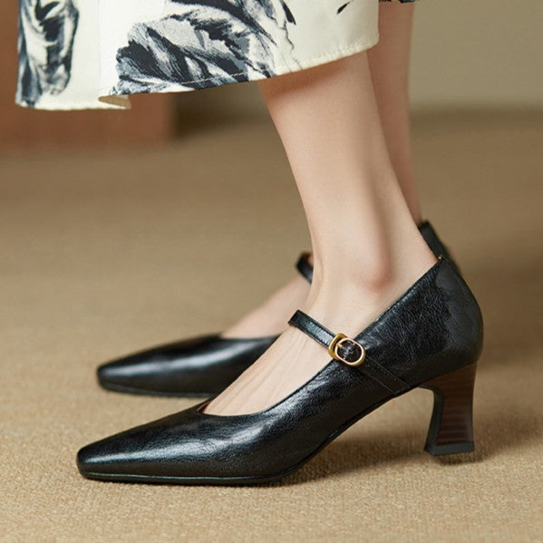Orvane | Mary Jane Leather Pumps