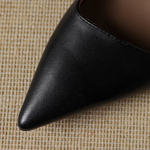 Orlisse | Leather Kitten Heel Pumps