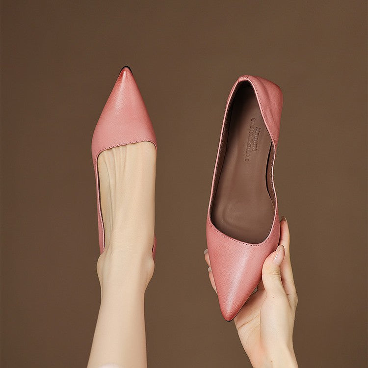 Orlisse | Leather Kitten Heel Pumps