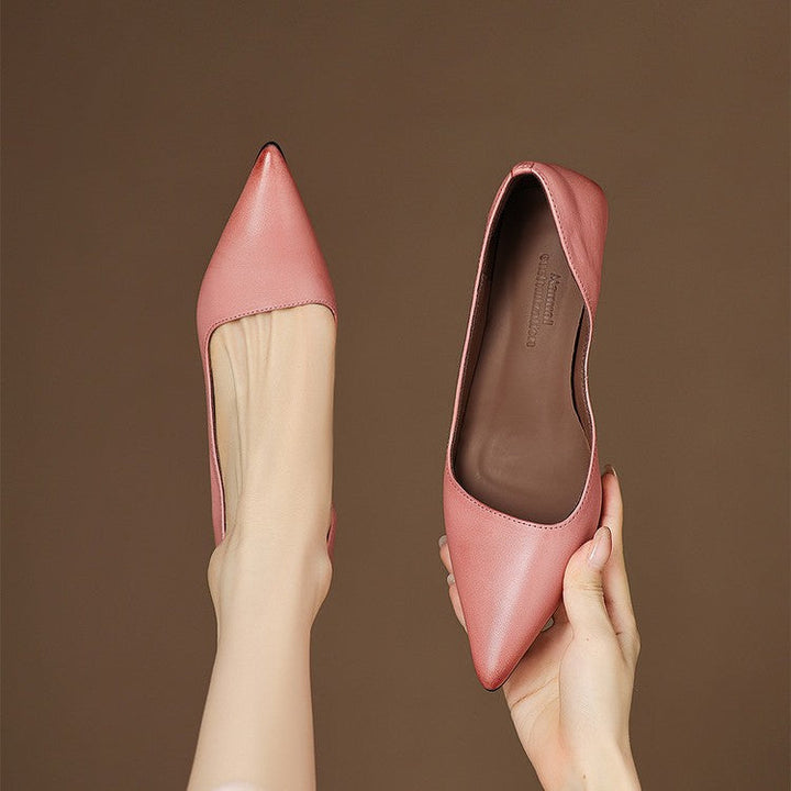 Orlisse | Leather Kitten Heel Pumps