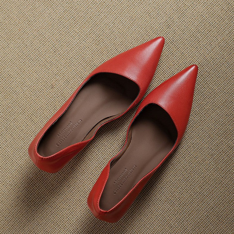 Orlisse | Leather Kitten Heel Pumps