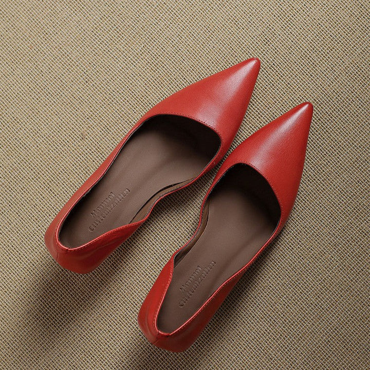 Orlisse | Leather Kitten Heel Pumps