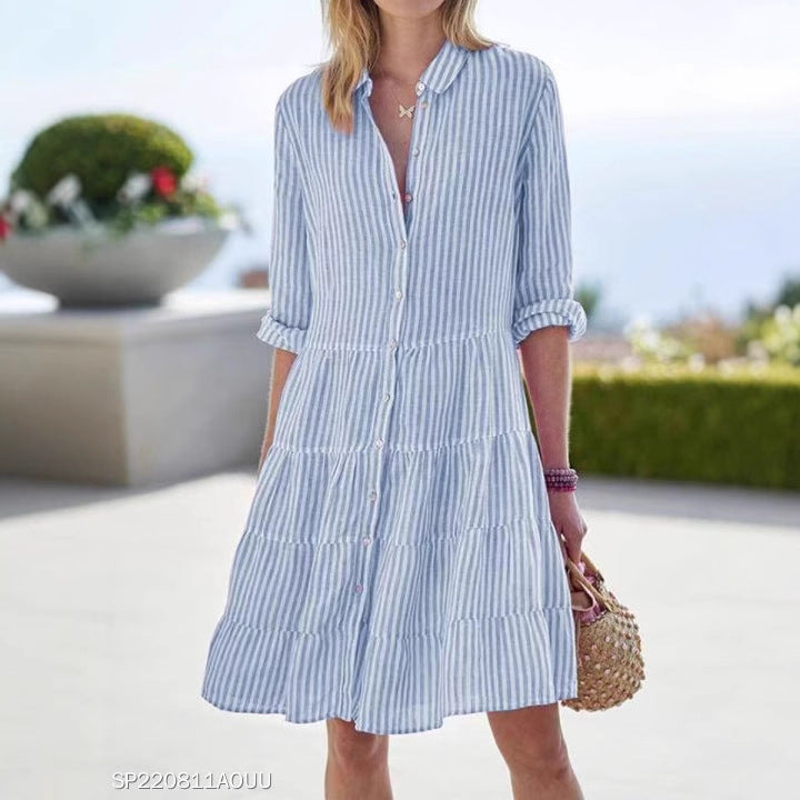 Blair | Petite Striped Shirt Dress  -– Small Sizes)