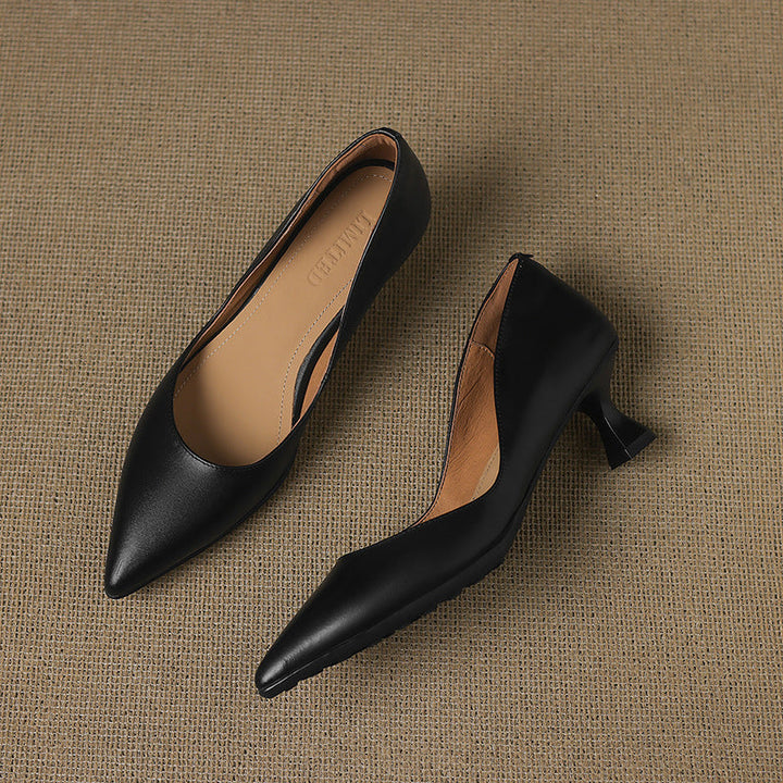 Calenne | Leather Kitten Heels