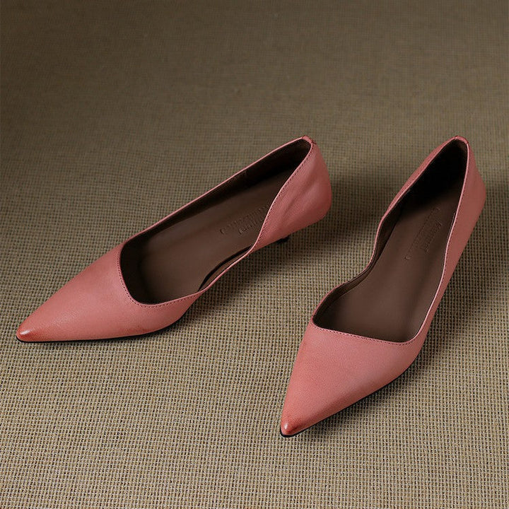 Orlisse | Leather Kitten Heel Pumps