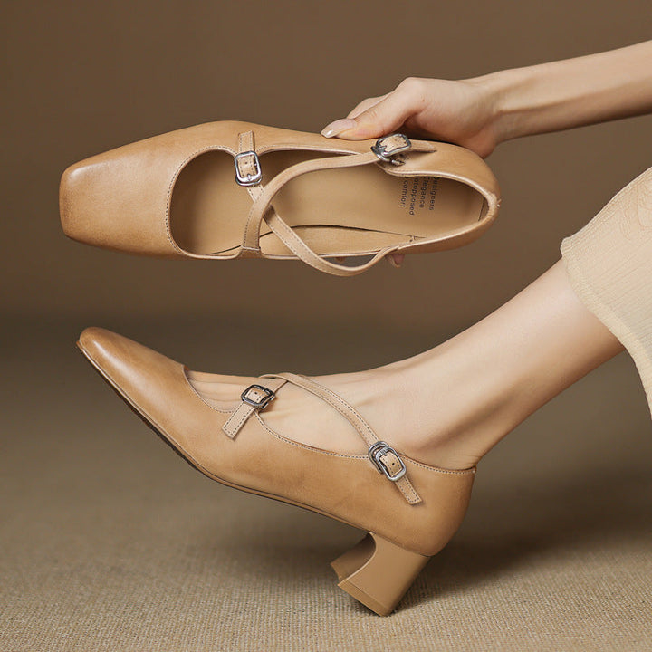Marvane | Leather Kitten Heels