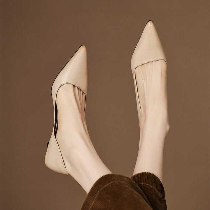 Orlisse | Leather Kitten Heel Pumps