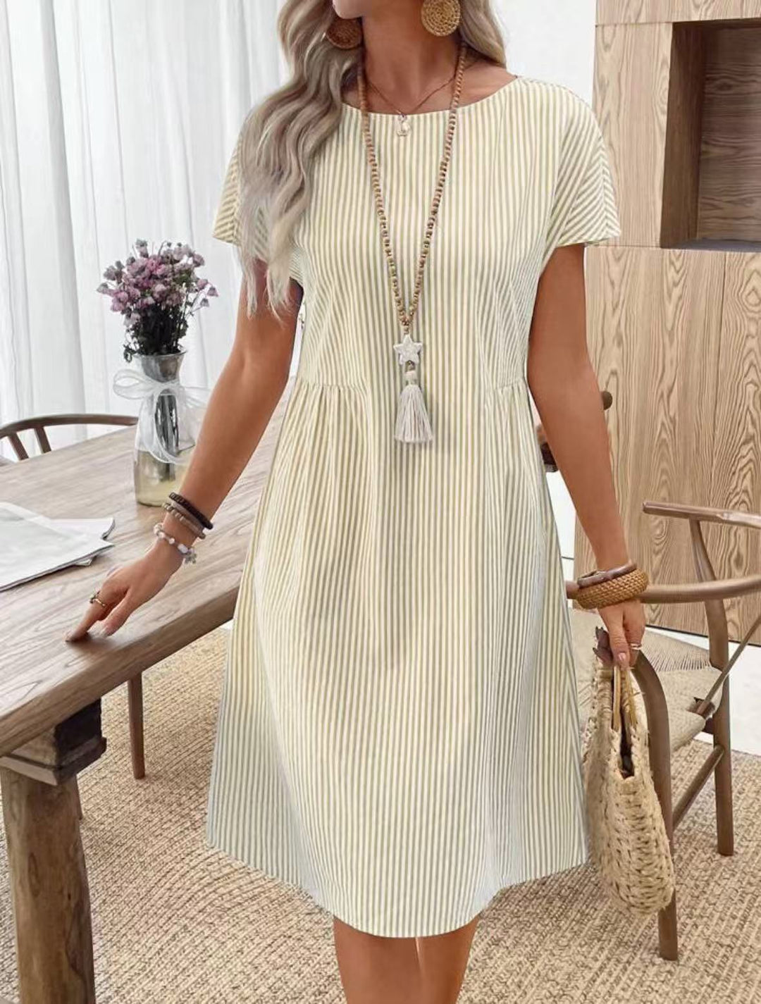 Kennedy | Chic Striped Tummy Cover Dress