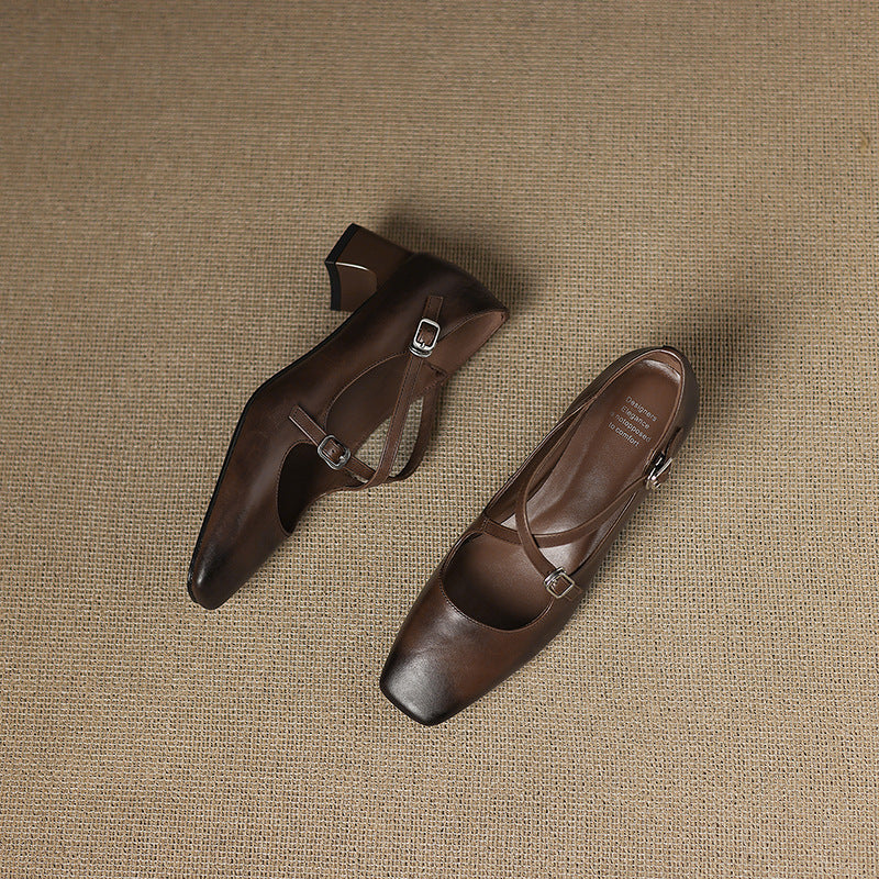 Marvane | Leather Kitten Heels