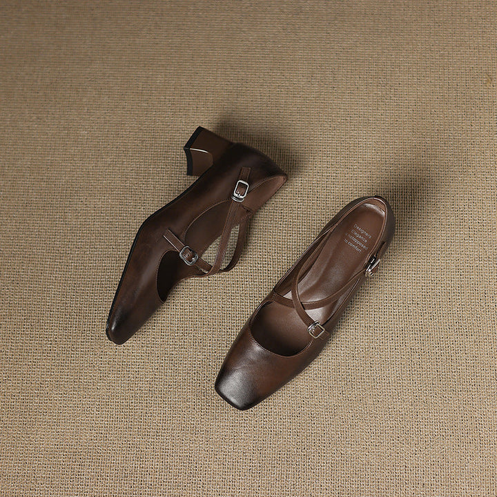 Marvane | Leather Kitten Heels