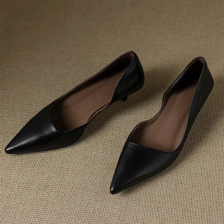 Orlisse | Leather Kitten Heel Pumps