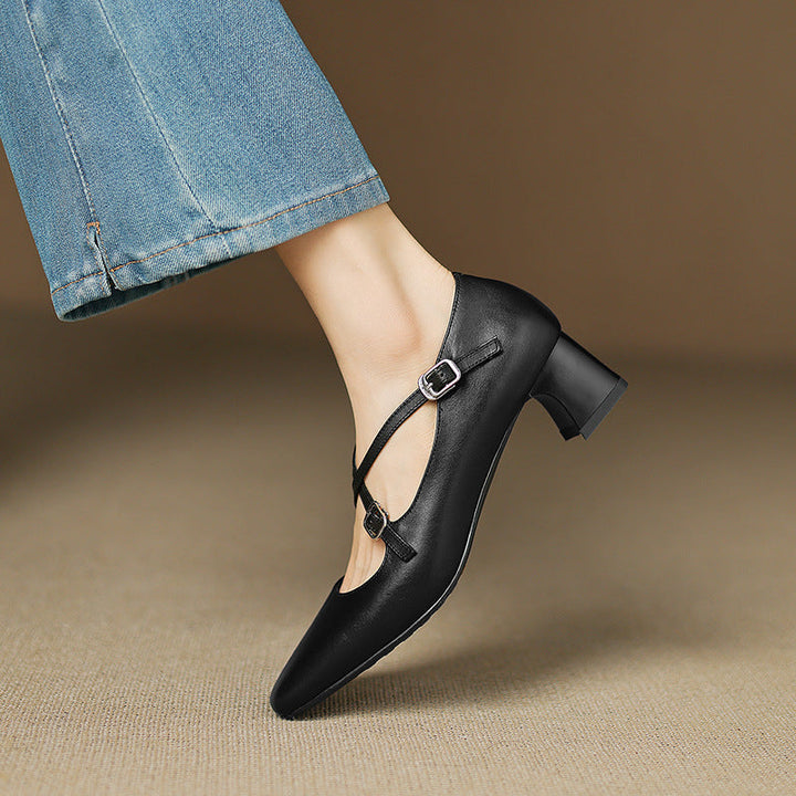 Marvane | Leather Kitten Heels
