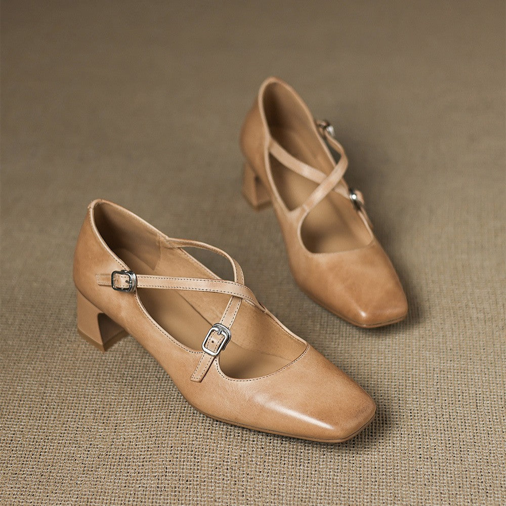 Marvane | Leather Kitten Heels