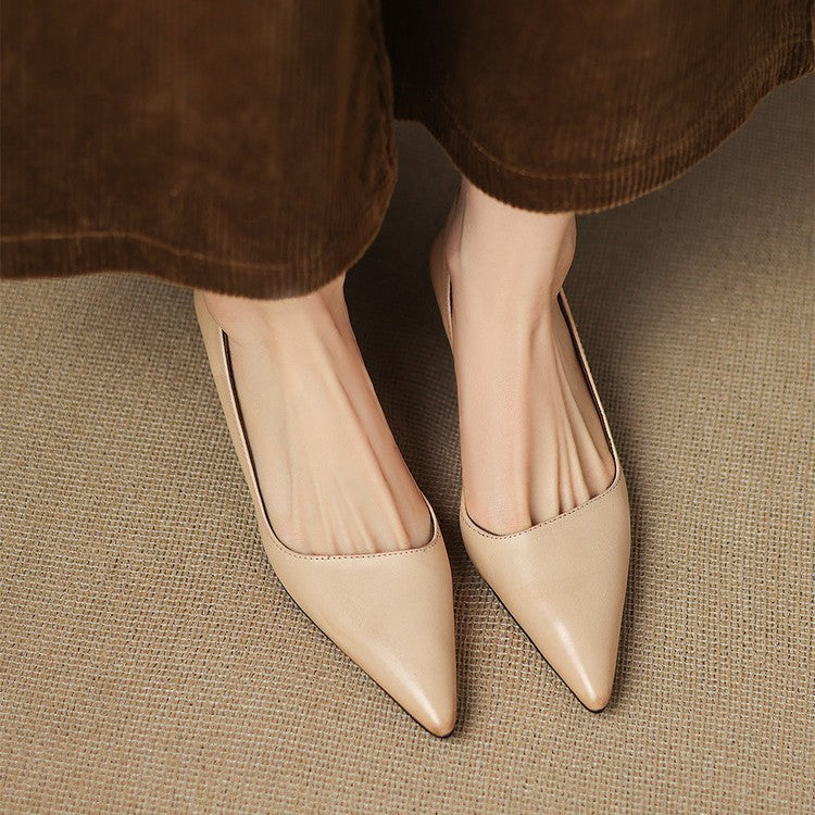 Orlisse | Leather Kitten Heel Pumps