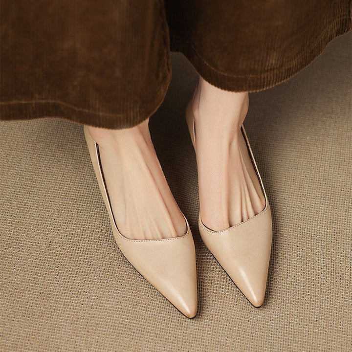 Orlisse | Leather Kitten Heel Pumps