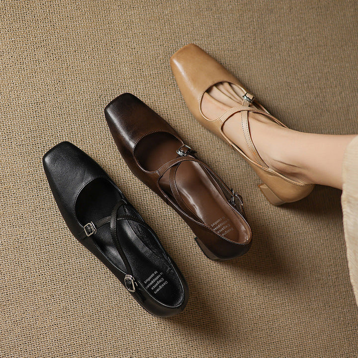 Marvane | Leather Kitten Heels