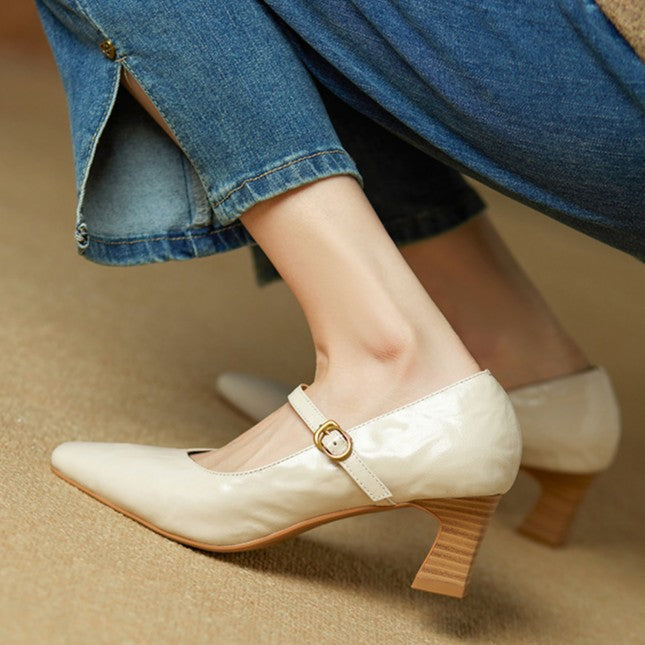 Orvane | Mary Jane Leather Pumps