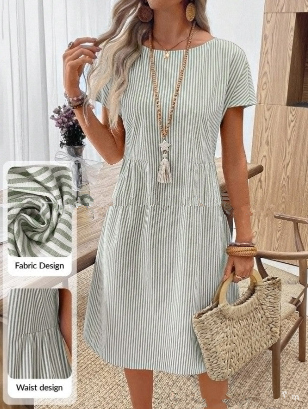 Kennedy | Chic Striped Tummy Cover Dress