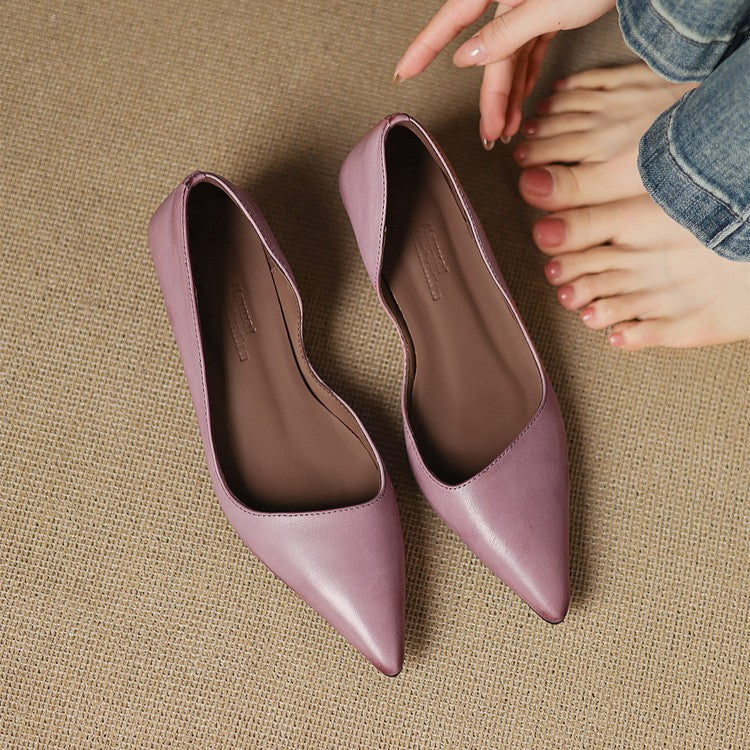 Orlisse | Leather Kitten Heel Pumps
