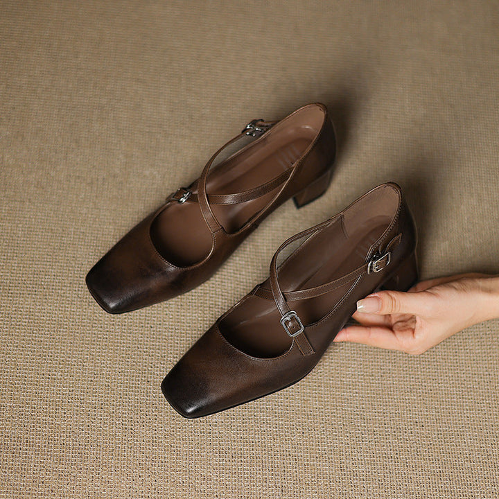 Marvane | Leather Kitten Heels